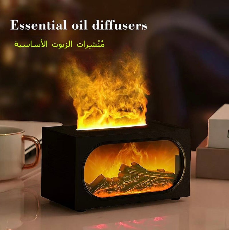 Field air humidifier，Essential Oil Diffuser Aromatherapy Diffuserwith Dynamic Flame Effects 140ml ，air humidifier，Waterless Auto Off for Office Bedroom Home ,45ml/h - Image 1